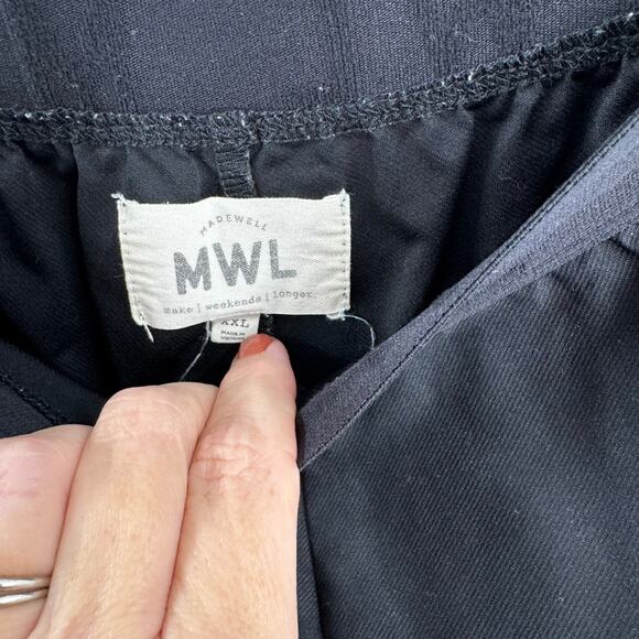 Madewell MWL Allways Pull-On Shorts Black Relaxed Fit Elastic Waist Size XXL - Picture 4 of 9